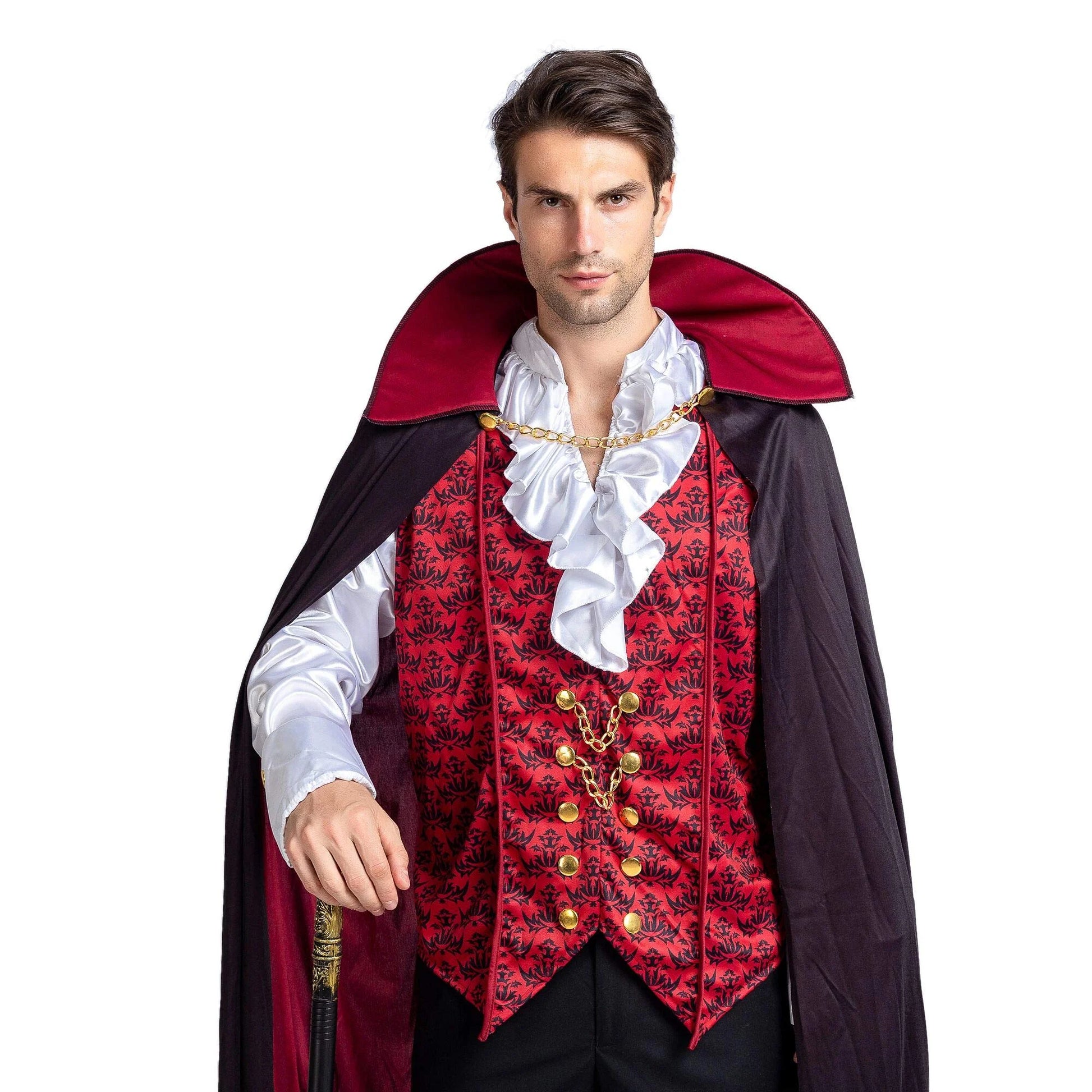 BloodLords™ Vampire Costume Set For Adults - Gothic Dracula Fancy Dress-Up With Cape & Vest