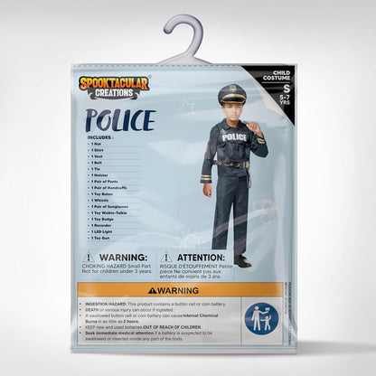 Dark Duty™ Kids Police Costume – Boys Premium Black Uniform for Halloween Parties & Police-Themed Play