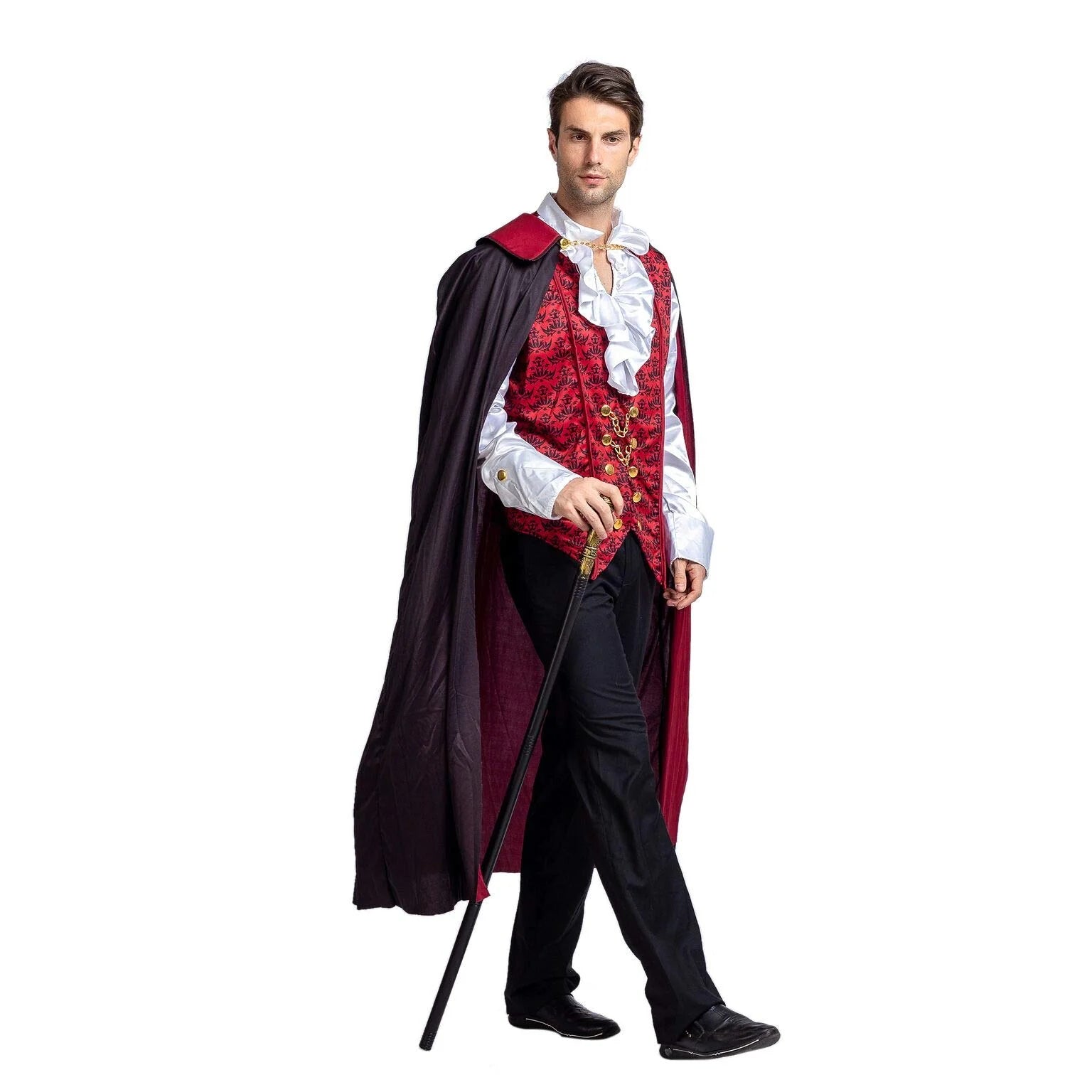 BloodLords™ Vampire Costume Set For Adults - Gothic Dracula Fancy Dress-Up With Cape & Vest