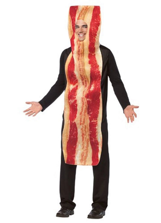 Sizzlin’ Bacon Strip Adult Halloween Costume – One Size Fits Most, Funny Food Party Outfit