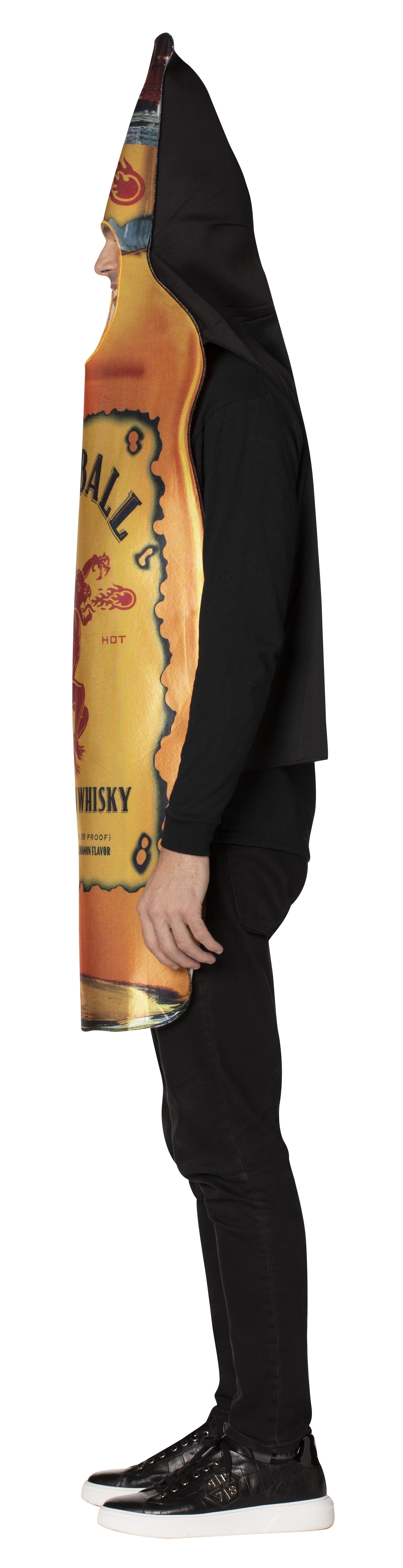 Boozy Blaze™ Fireball Bottle Halloween Costume – Adult Unisex, One Size Fits Most, Bright Orange Party Outfit