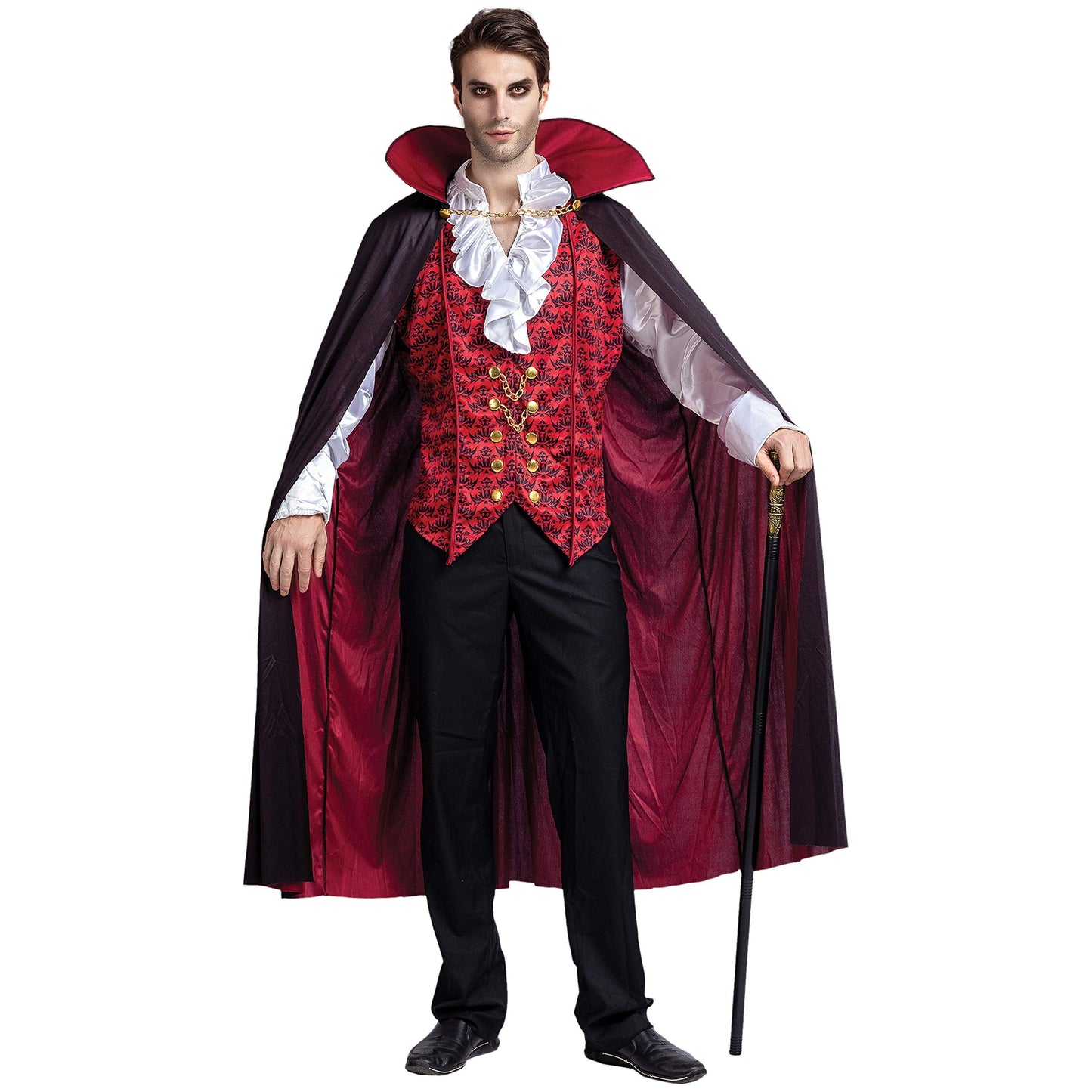 BloodLords™ Vampire Costume Set For Adults - Gothic Dracula Fancy Dress-Up With Cape & Vest