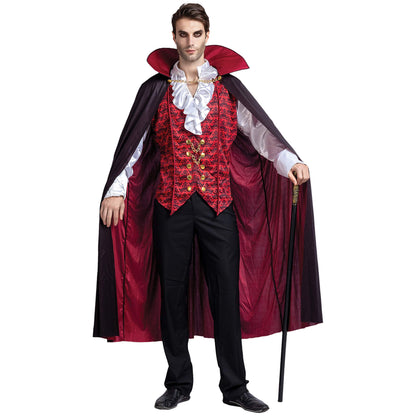 BloodLords™ Vampire Costume Set For Adults - Gothic Dracula Fancy Dress-Up With Cape & Vest
