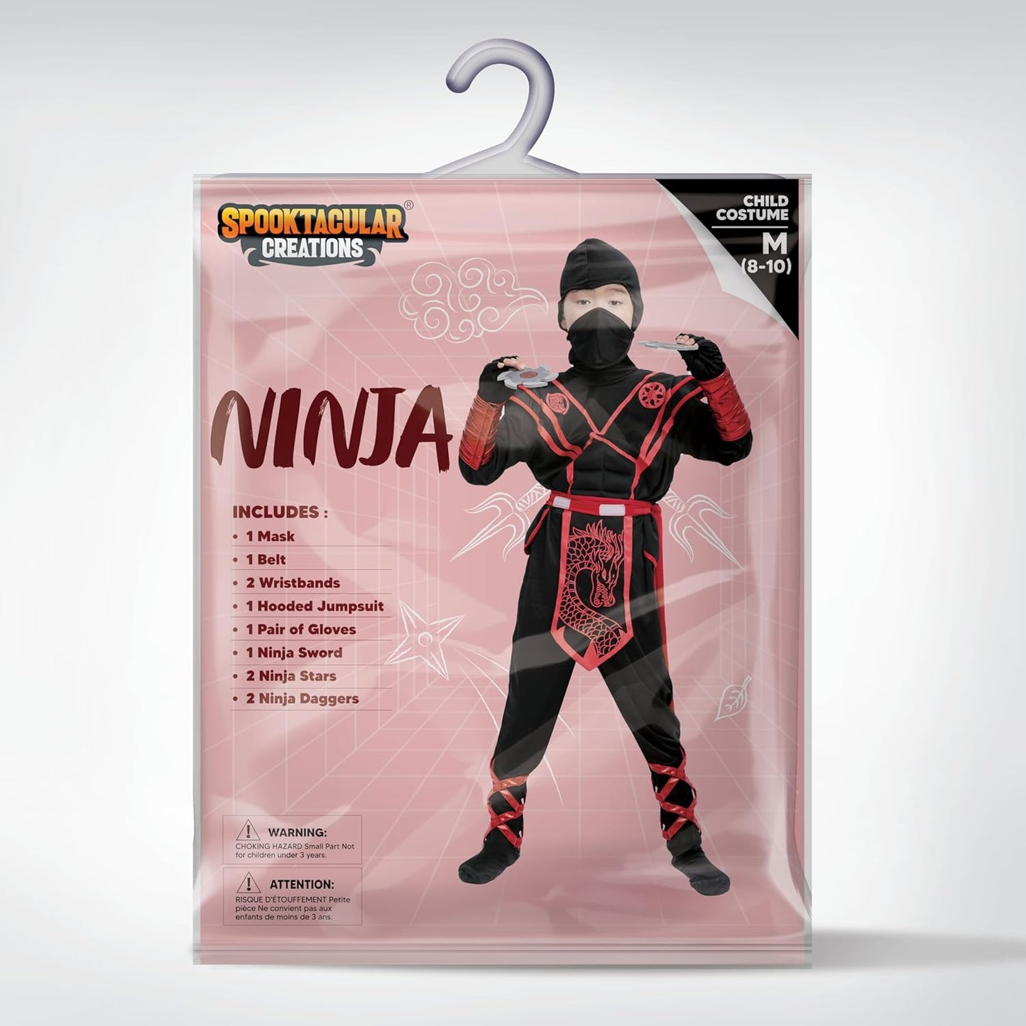 ShadowStrike™ Red Dragon Ninja Kids Costume with Jumpsuit, Mask & Accessories