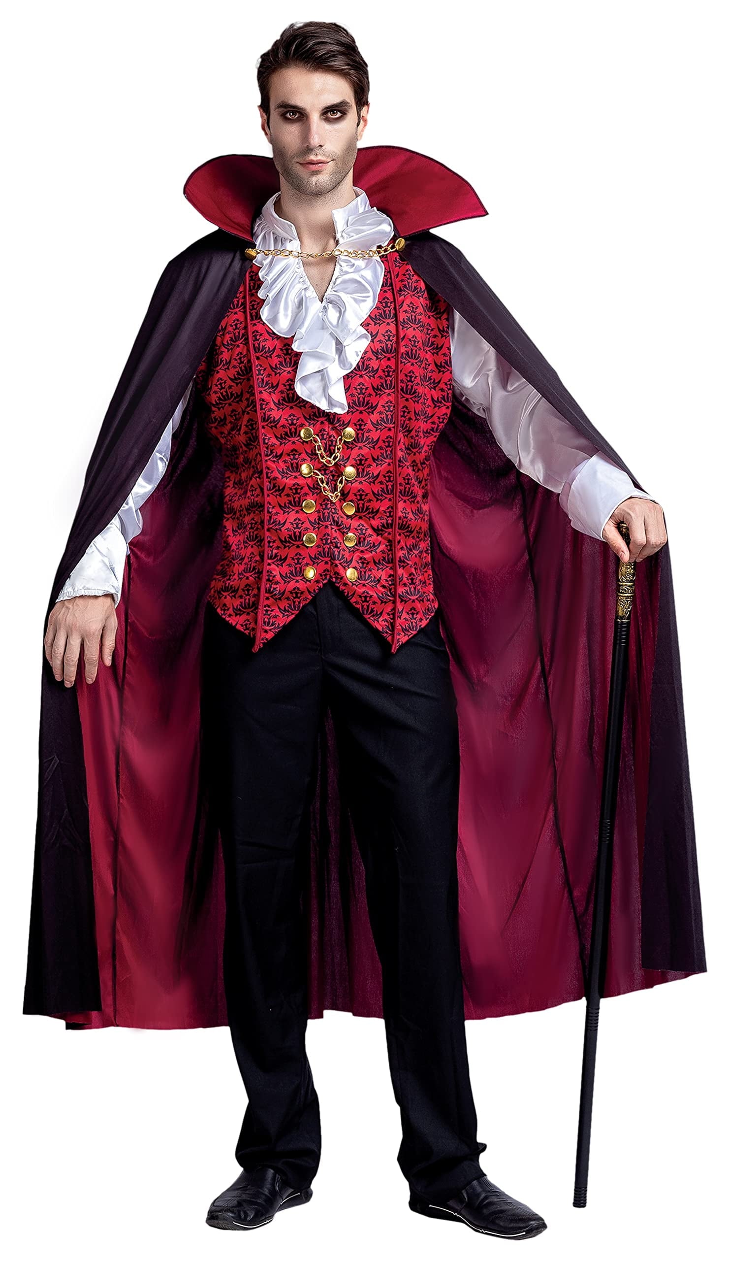 BloodLords™ Vampire Costume Set For Adults - Gothic Dracula Fancy Dress-Up With Cape & Vest