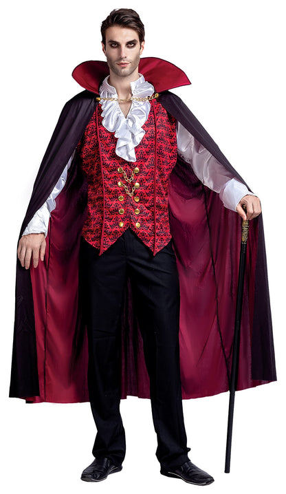 BloodLords™ Vampire Costume Set For Adults - Gothic Dracula Fancy Dress-Up With Cape & Vest